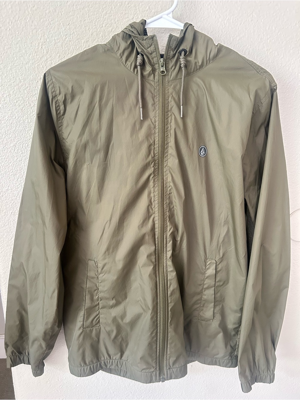 Volcom Olive Green Hooded Windbreaker